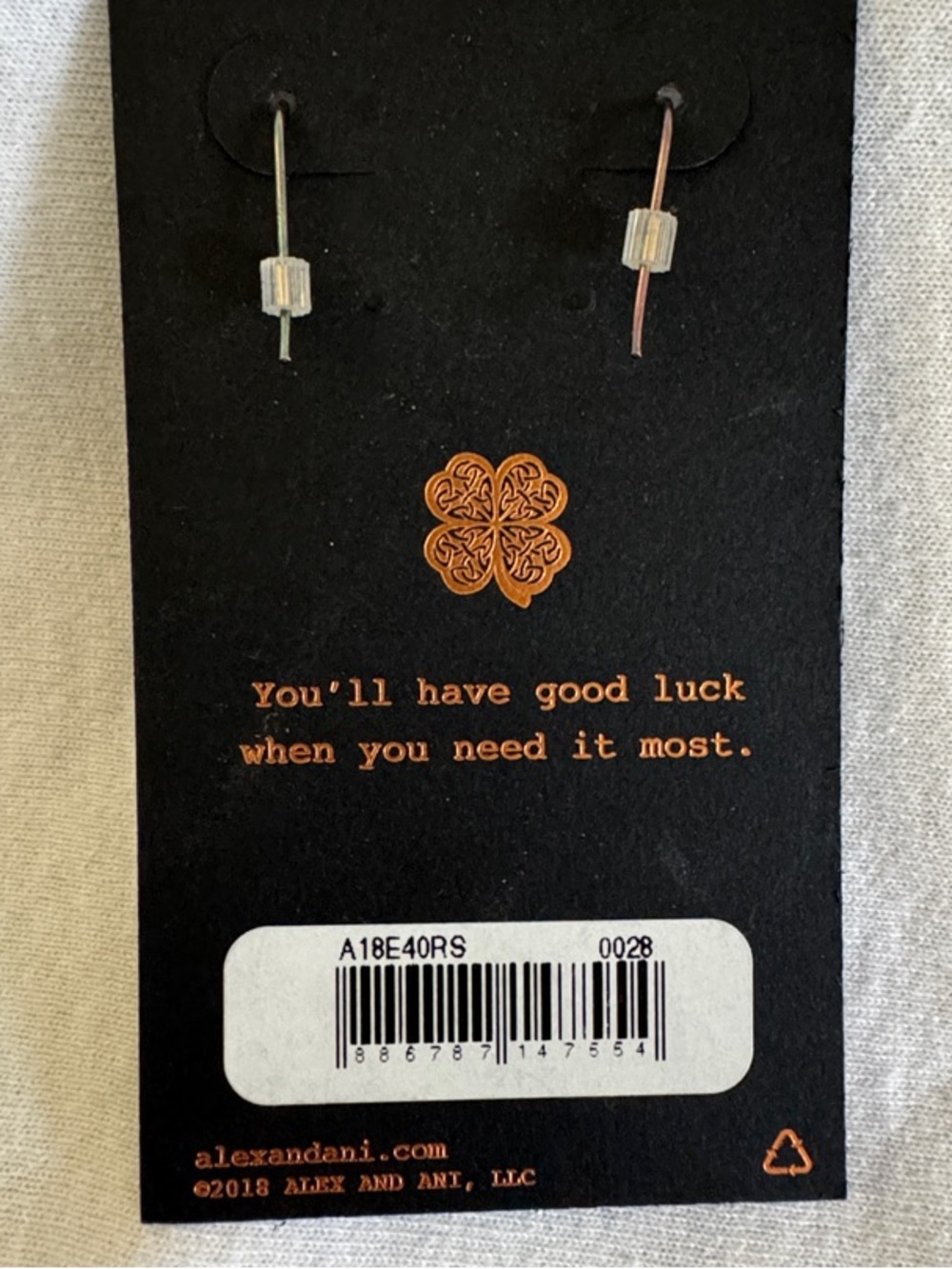 Alex and Ani Silver-Tone Celtic Four-Leaf Clover Earrings - Picture 2 of 2